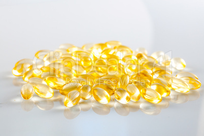 Closeup of various pills of supplement