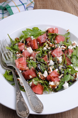 Arugula l  with ricotta and watermelon