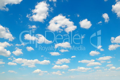 blue sky and white cumulus clouds