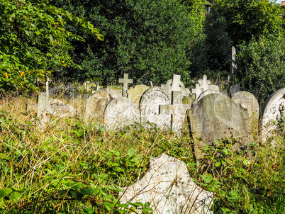 Tombs and crosses at goth cemetery HDR