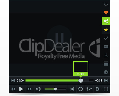 Black media player with video loading bar