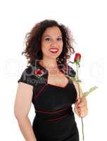 Beautiful woman with rose.