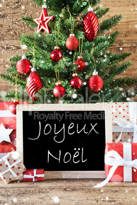 Colorful Tree With Snowflakes, Joyeux Noel Means Merry Christmas