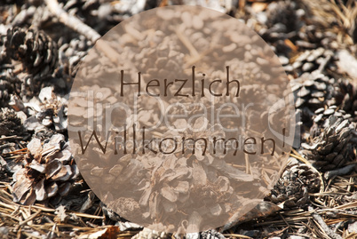 Autumn Greeting Card, Willkommen Means Welcome
