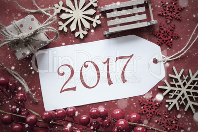 Nostalgic Christmas Decoration, Label With Text 2017