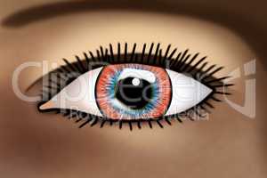 Illustrated eye, 3d illustration