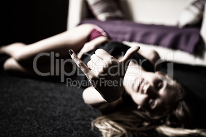 colorless life, the play of light and shadow. close-up of the girl's hands, different signs