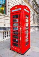 Red phone box in London HDR