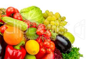 fruits and vegetables isolated on white background