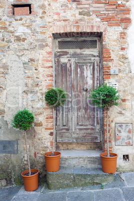 Traditional old wooden doors in Italy