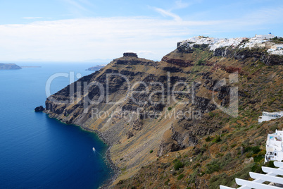 The view on Fira town, Santorini island, Greece