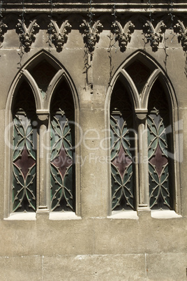 Stained glass window in a church