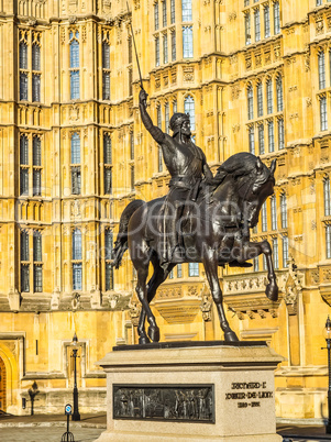 Richard The Lionheart statue HDR