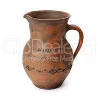 Clay jug isolated on white