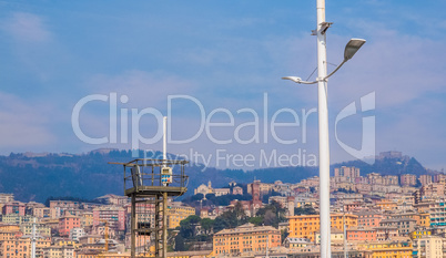 View of Genoa Italy from the sea HDR