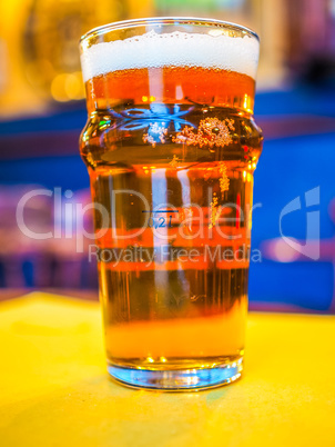 HDR Pint of British ale beer