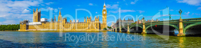 Westminster Bridge and Houses of Parliament in London HDR