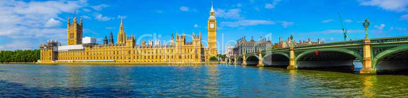 Westminster Bridge and Houses of Parliament in London HDR