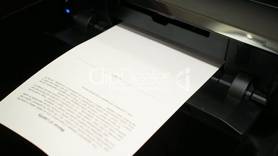Ink printer prints the contract, document 1