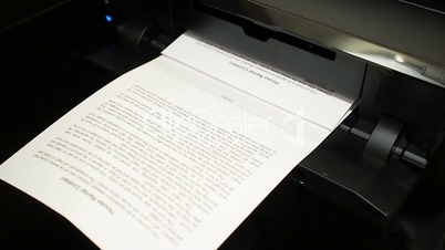 Ink printer prints the house rental contract, document 2