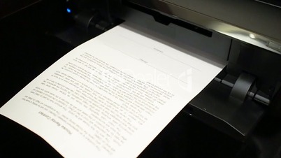 Ink printer prints the house rental contract, document 3