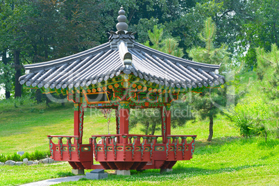pagoda for meditation in a city park