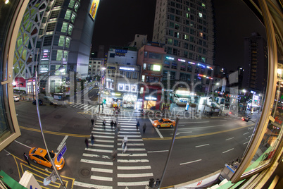 Seoul traffic at night, South Korea