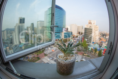 Seoul city in South Korea, window view