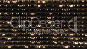 Multistorey block of flats at night