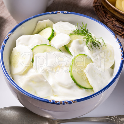 Mizeria is a Polish cucumber salad,