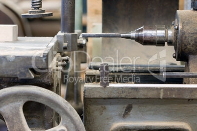 Old hole cuttern in the carpentry workshop