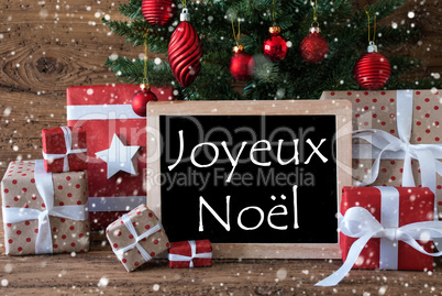 Colorful Tree With Snowflakes, Joyeux Noel Means Merry Christmas