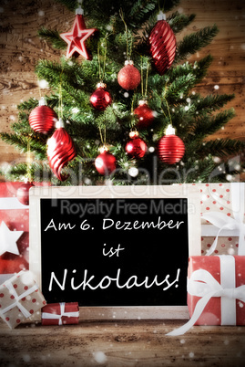 Christmas Tree With Nikolaustag Means Nicholas Day