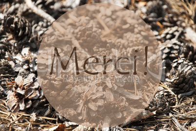 Autumn Greeting Card, Merci Means Thank You