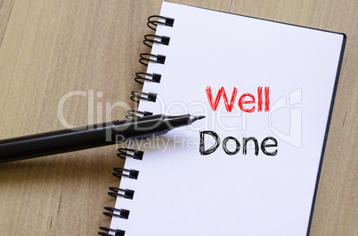 Well done text concept on notebook