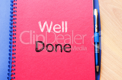 Well done text concept on notebook