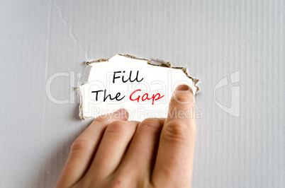 Fill the gap text concept