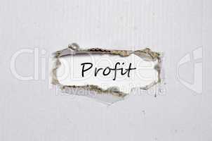 The word profit appearing behind torn paper