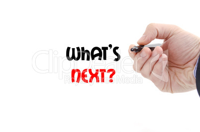 What's next text concept