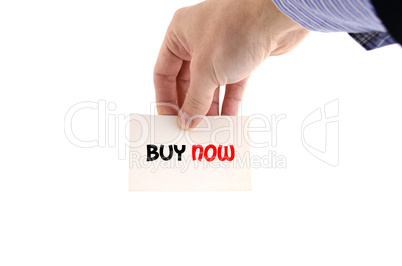 Buy now text concept