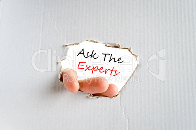 Ask the experts text concept