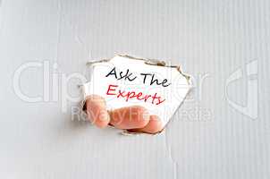 Ask the experts text concept