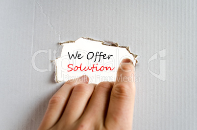 We offer solution text concept