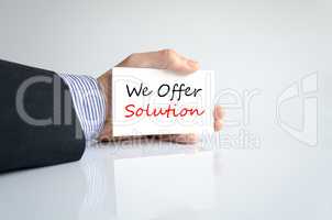 We offer solution text concept