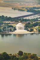 Thomas Jefferson Memorial aerial view in Washington, DC