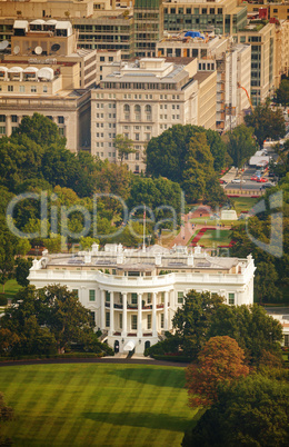 The White House aerial view in Washington, DC