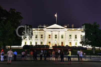 The White House building with tourists in Washington, DC