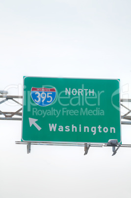 Direction to Washington, DC sign