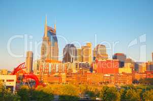 Downtown Nashville cityscape in the morning