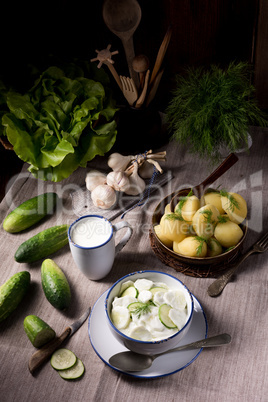 Mizeria is a Polish cucumber salad,